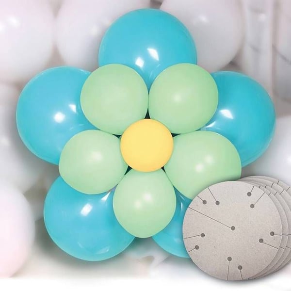 Tillbehör för ballonger - PTIT CLOWN - Ballongklipp Blomma - 5-pack - Blå - 5 stycken