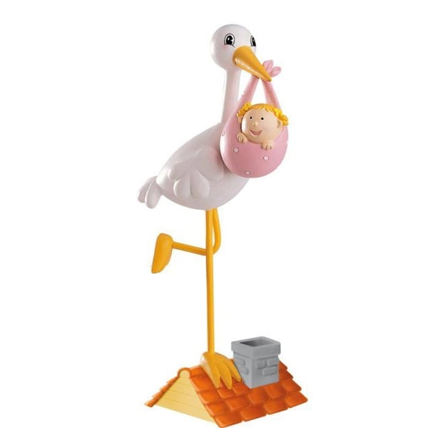Dekora - Dekoration Stork på klack i rosa metall