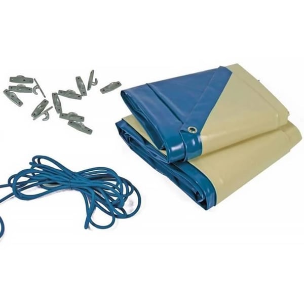 Vinterpoolduk PVC 580 g/m² blå - Fyrkantig - 1 styck - 2,24 x 2,24 m