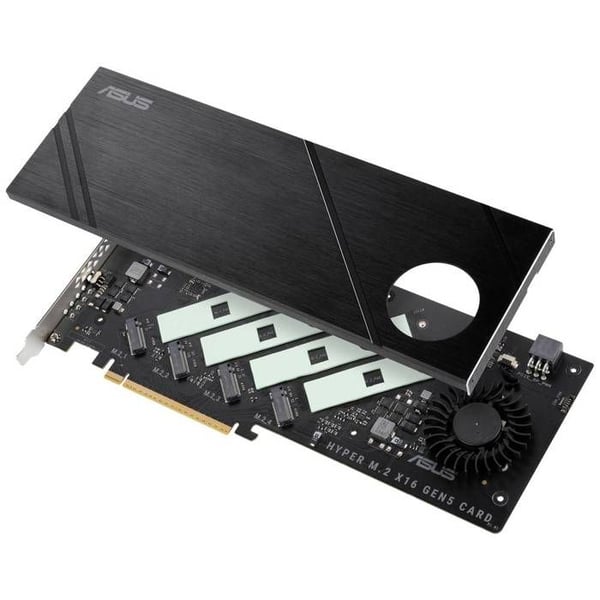 Asus Hyper M.2 x16 Gen5 Card Controller M.2 PCIe x16 egnet til (SSD): 2242, 2260, 2280 Aktiv køling