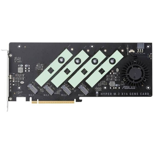 Asus Hyper M.2 x16 Gen5 Card Controller M.2 PCIe x16 egnet til (SSD): 2242, 2260, 2280 Aktiv køling