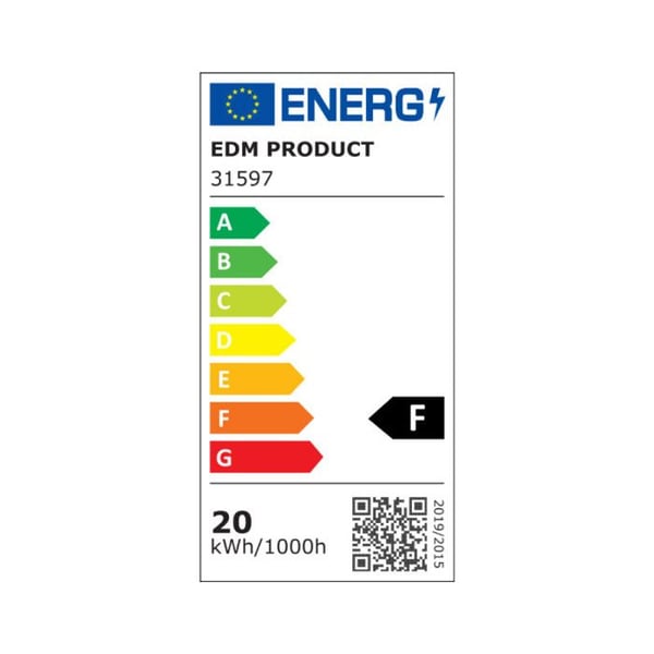 Fyrkantig LED-taklampa EDM - 20W - 1500 lumen - 6400K - Krom - 31597