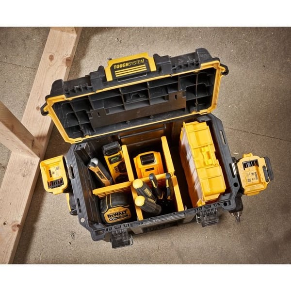 Værktøjskasse - DEWALT - DWST08035-1 - TOUGHSYSTEM 2.0 - 4 rum - IP65 vandtæt