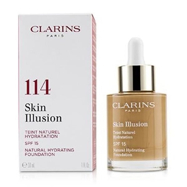 Clarins Skin Illusion Teint Naturel Hydratation Natural Hydrating Foundation 114 Cappucino Spf 15 30 Ml