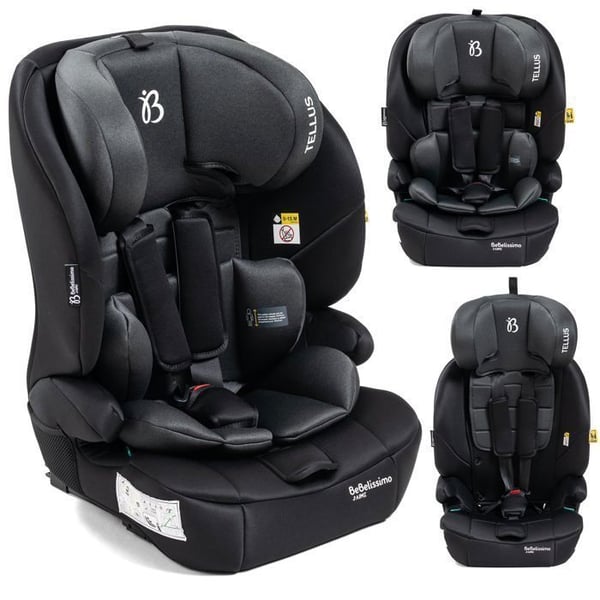 BEBELISSIMO - Isofix baby bilbarnstol - 76 -150cm - Tellus - från 9 till 36 kg, 15 månader till 12 år - grå