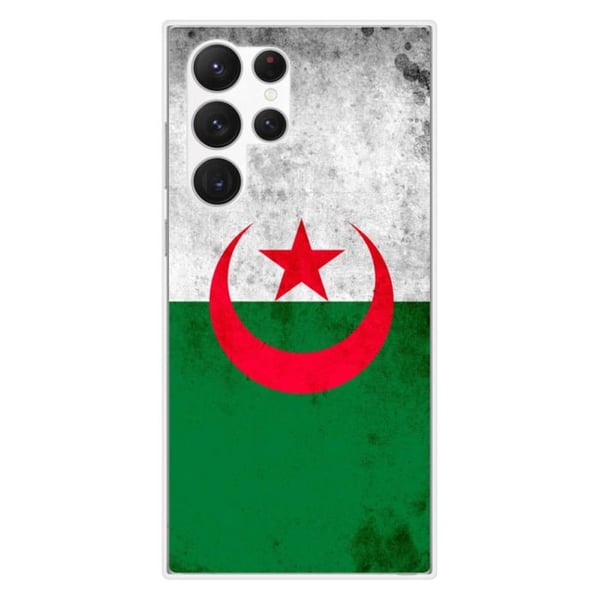 Tryckt silikonfodral som är kompatibelt med Samsung Galaxy S23 Ultra Algeria flagga