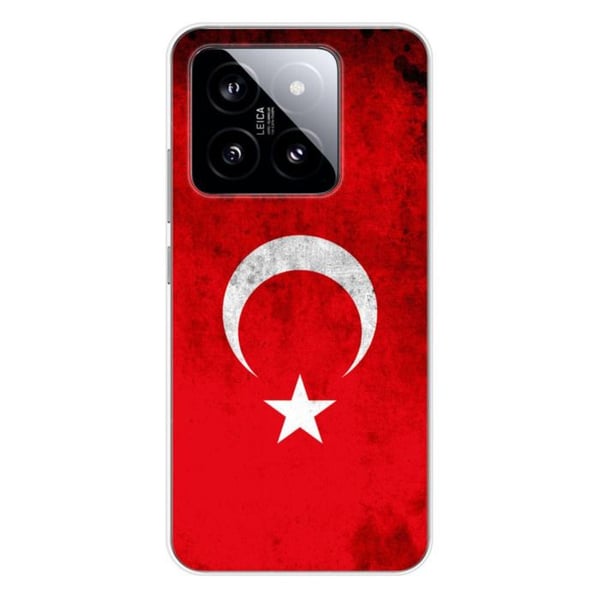 Tryckt silikonfodral som är kompatibelt med Xiaomi 14 Türkiye-flaggan