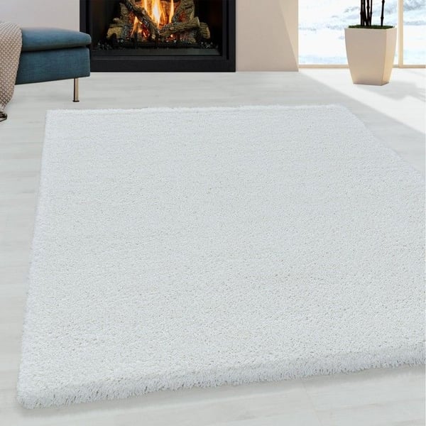 Shaggy matta - MELIS HOME - 280x370 cm - Tjock och mjuk - Långa hår 30 mm - Vit