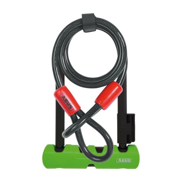 Antivol Abus Ultra Mini 410/150HB180 med SH34-fäste och Cobra 10/120 stål kabel