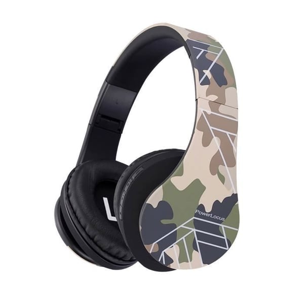 Bluetooth-hörlurar - PowerLocus - Camo - För Barn - Hopfällbar - Över örat
