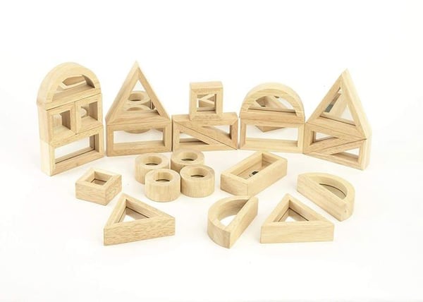 Spegelblock - TICKIT - 73378 - 24 stycken - Gummiträ - Enkel formigenkänning