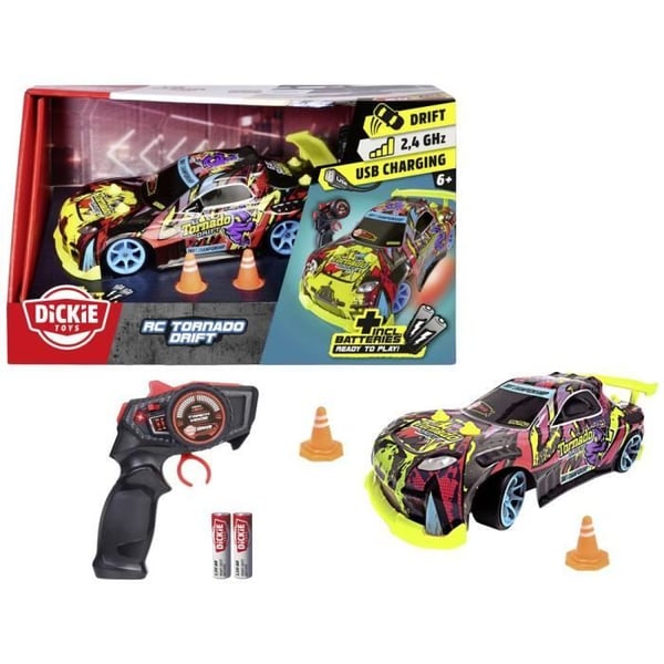 Drift elektrisk nybörjare RC-fordon 4-hjulsdrift (4WD) - DICKIE TOYS - Tornado Drift