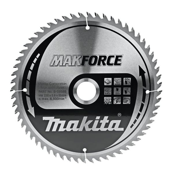 "MakForce" kolfiberblad för trä, för MAKITA cirkelsågar storlek Ø355 mm x 24 tänder