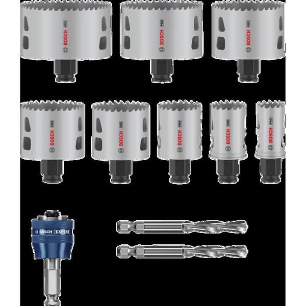 Coffert med hålsågar - Bosch - PRO Multi Material - 11 delar - Ø 25 till 86 mm - Inkluderade tillbehör