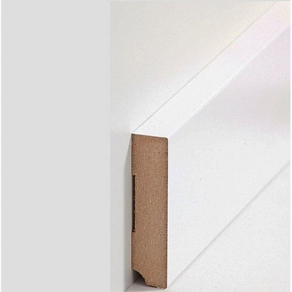 PROVISTON MDF-sockel 19 x 80 x 2500 mm Vit att limma, klippa, skruva &amp; spikbelagd MDF-kärna 62,5 meter | 25 stycken