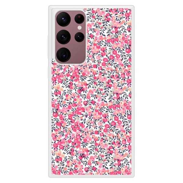 Coque i förstärkt silikon med tryck kompatibel med Samsung Galaxy S22 Ultra Liberty Wiltshire Rose