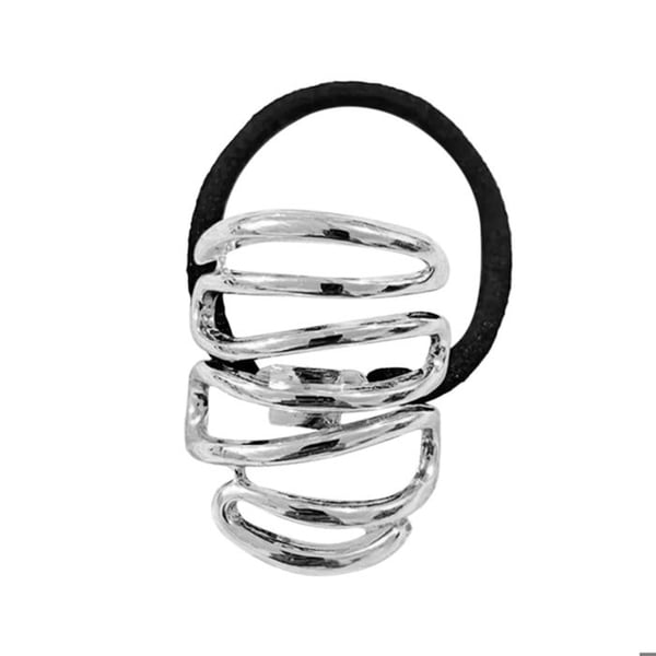 Hårsnodd - AVIZAR - Spiral Loop Sleeve - Guld Svart Grafik - Bekväm - Lätt