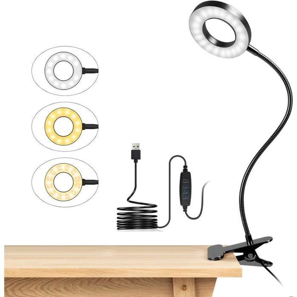Skrivbordslampa - OTBACT - Klämmodell - 48 LED - 3 Belysningslägen - 10 Ljusstyrkenivåer