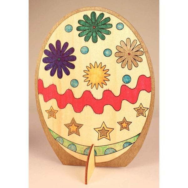 MégaCréa DIY - Förritad träägg på stativ 21,5 x 16 cm