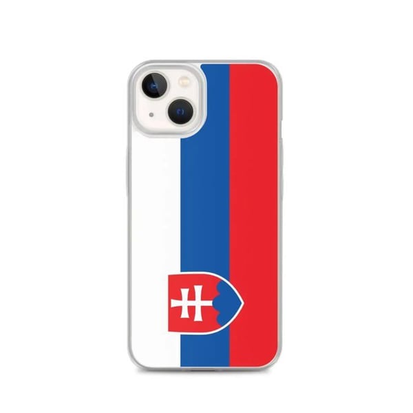 Mobilskal – Slovakiska flaggan – Kompatibel med iPhone 13 – Mjukt fodral – Slitstarkt och stötbeständigt - Silikon - Pixelforma