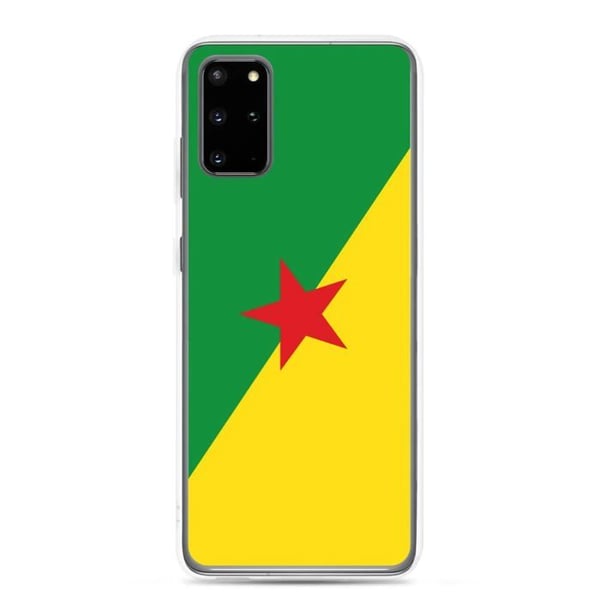 Mobilskal – Guyanesisk Flagga – Kompatibel med Samsung Galaxy S20 Plus – Mjukt Fodral – Stöttåligt och Stötdämpande – Pixelforma