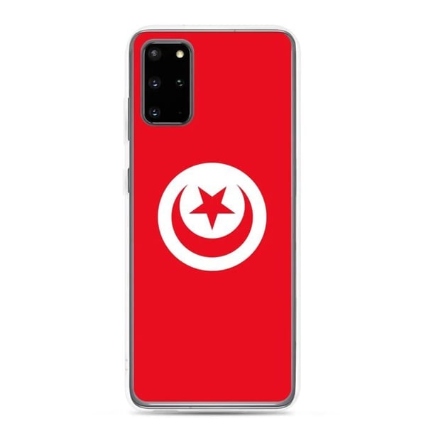 Mobilskal – Tunisiens Flagga – Kompatibel med Samsung Galaxy S20 Ultra – Mjukt Fodral – Slitstarkt och Stötsäkert – Pixelforma