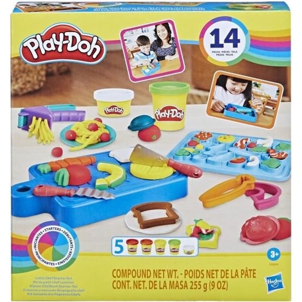 PLAY-DOH lille kokkesæt, modelleringsdej, 14 køkkentilbehør, førskolelegetøj, Playdoh-køkkener