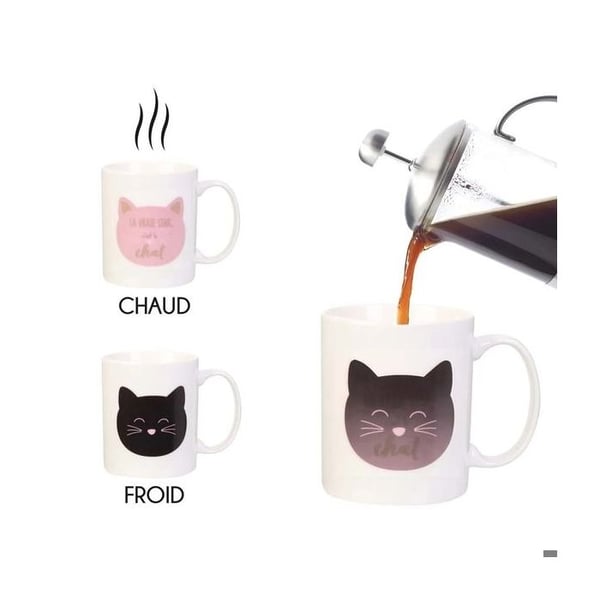 Cat Thermoreactive Mug Termoreaktiv värmekänslig kaffemugg