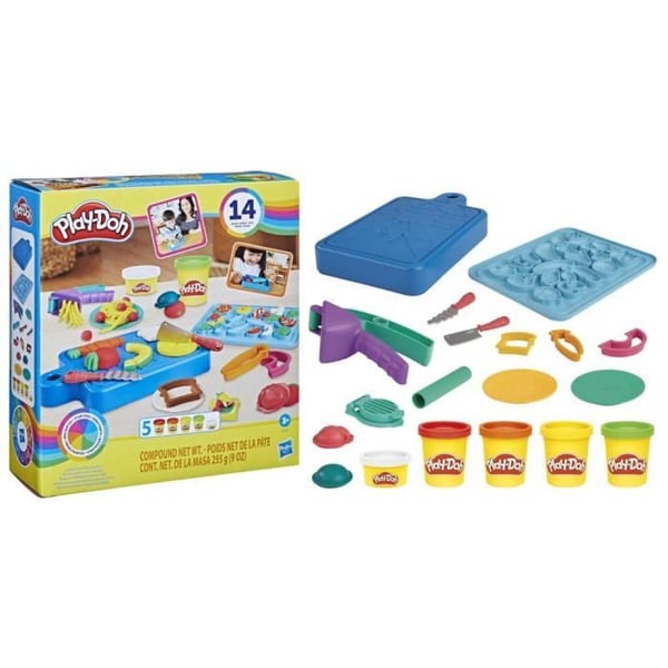 PLAY-DOH lille kokkesæt, modelleringsdej, 14 køkkentilbehør, førskolelegetøj, Playdoh-køkkener