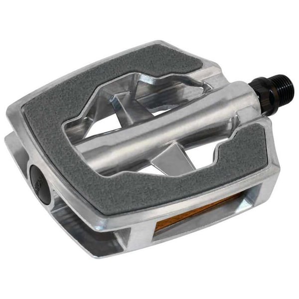 Cykelpedaler - Union - Sp-890 Sbl - Silver/Grey - Kropp i aluminium - Halkfri - Med reflektor - Axel 9/16"