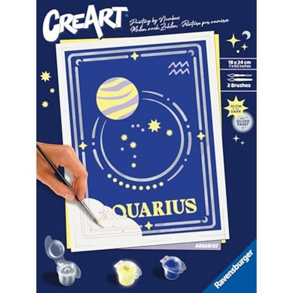 Målarbok med nummer - RAVENSBURGER - Aquarius 23738 - Flerfärgad - Komplett kit - 18x13 cm