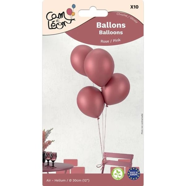 Ballong - LITEN CLOWN - Krom Ø 30 cm - Paket 10 - Rosa