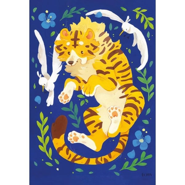 Pussel - PUZZLE MICHELE WILSON - GRAOU LE TIGRE - 12 bitar - Trä - 3 till 6 år