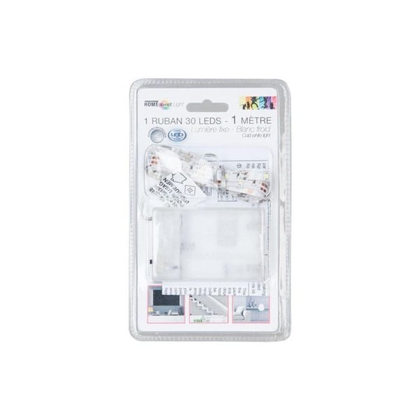 Batteridriven LED-list 1m Kallvit