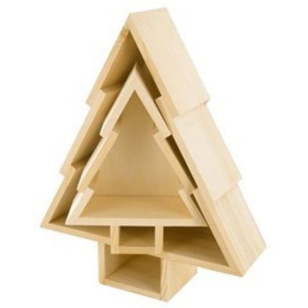 MégaCréa DIY - Stapelbar träjul Högsta höjd 28 cm 2 delar