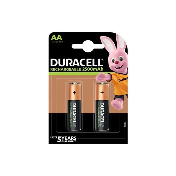 Duracell RCR AA X2 2500 MAH genopladeligt batteri