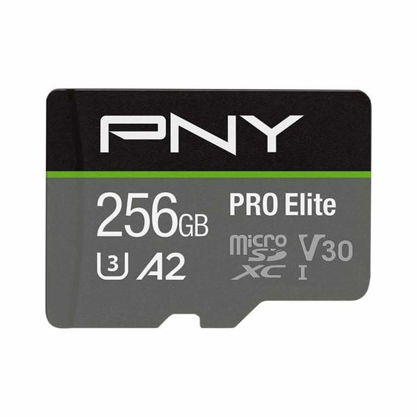 PNY PRO Elite 256 GB flashminneskort - A2 / Video Class V30 / UHS-I U3 / Class10 - microSDXC UHS-I
