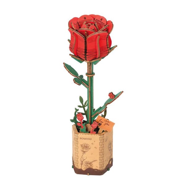 Robotime Red Rose TW042 Byggsats 21 x 8,5 x 6,5 cm
