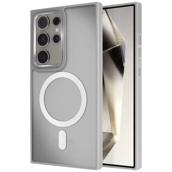 Coque MagSafe för Samsung Galaxy S24 Ultra Matt Frostad Baksidan Grå Kant