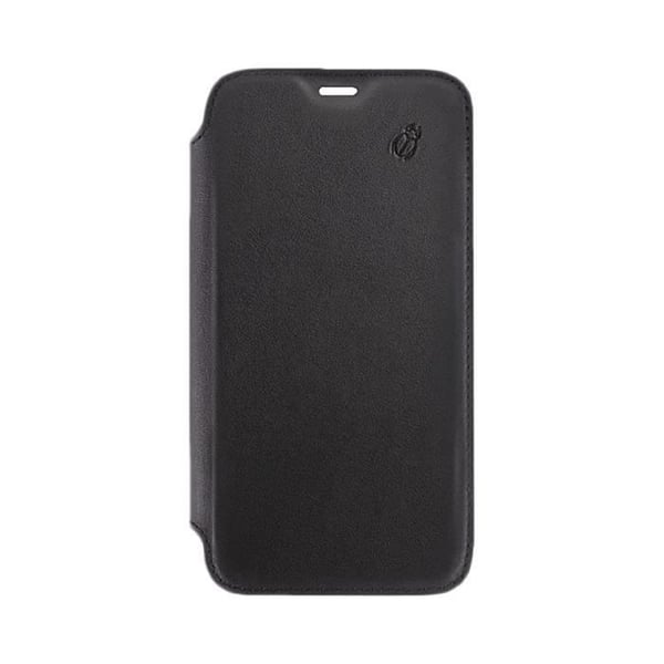 Étui för iPhone 11 Pro - Beetlecase - Svart Läder - Transparent Baksida - Kortfack - Magnetisk