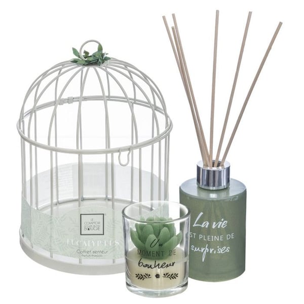 Burk med diffuser och doftljus "Stulna stunder" Atmosphera - Burk med diffuser och doftljus Eucalyptus -