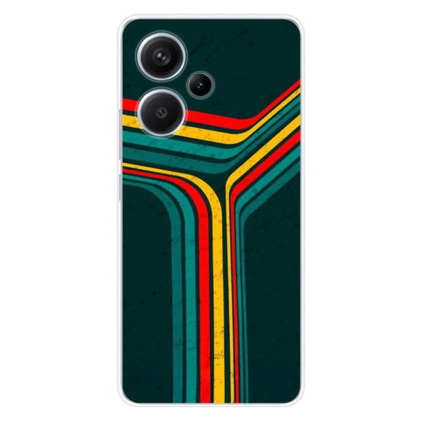 Tryckt silikonfodral kompatibelt med Xiaomi Redmi Note 13 Pro Plus 5G Retro-linjer