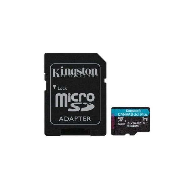 Tarjeta microSD Kingston Canvas Go Plus Gen4 1TB 200MB/s U3 V30 A2 med Adaptator