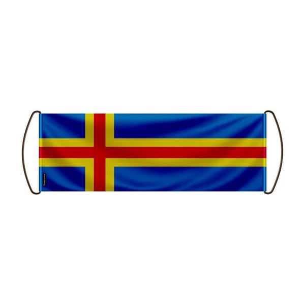 Rullbanner – Ålandflagga – 17 x 50 cm – Polyester – Handflagga – Pixelforma
