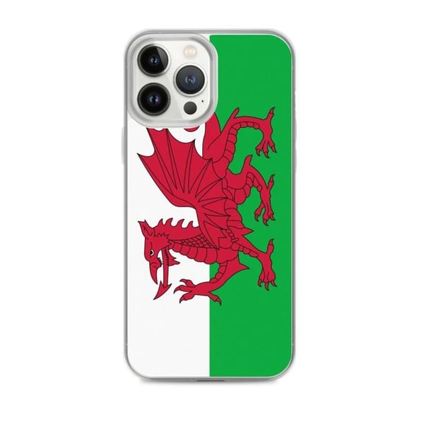 Telefonfodral – Wales flagga – Kompatibel med iPhone 13 Pro Max – Mjuk fodral – Slitstark och stötresistent – Pixelforma