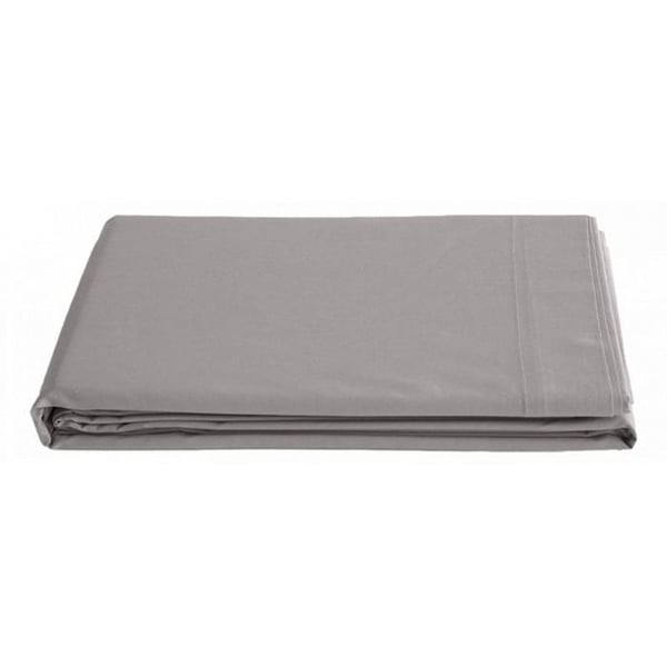 Platt lakan ren kammad långfibrig bomullspercale 80 trådar/cm² Vent du sud - Cendre - 240 x 300 cm för dubbelsäng