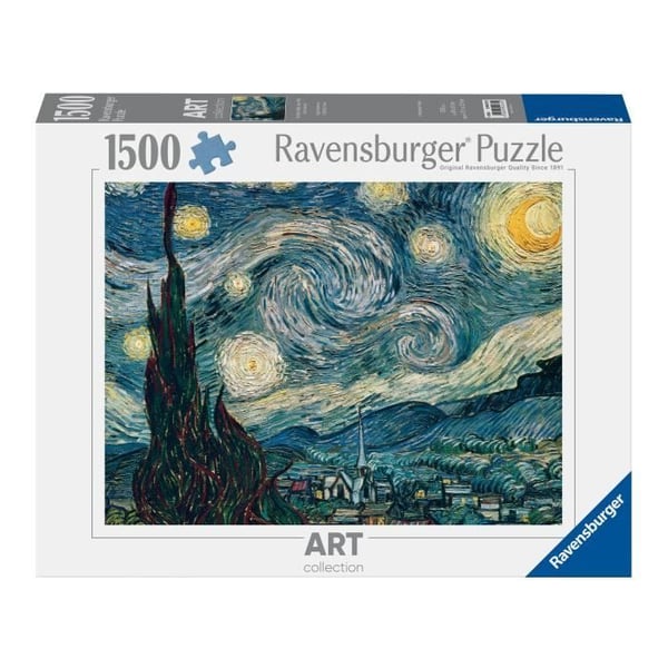 Pussel - Pussel 1500 bitar Ravensburger, Vincent Van Gogh: Stjärnenatten (80x60cm)