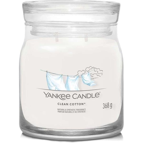Bougie signatur i färsk bomull med medelstorlek - Yankee Candle
