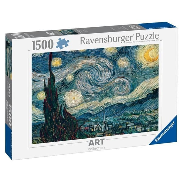 Pussel - Pussel 1500 bitar Ravensburger, Vincent Van Gogh: Stjärnenatten (80x60cm)