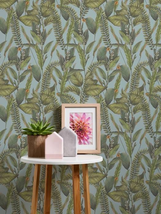 A.S. Création Draget In Nat 394133 non-woven tapet blommor floral 10.05 x 0.53 m blå vardagsrum sovrum kontor